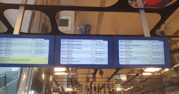 لوحة معلومات حول الجدول الزمني لحركة القطارات - هولندا