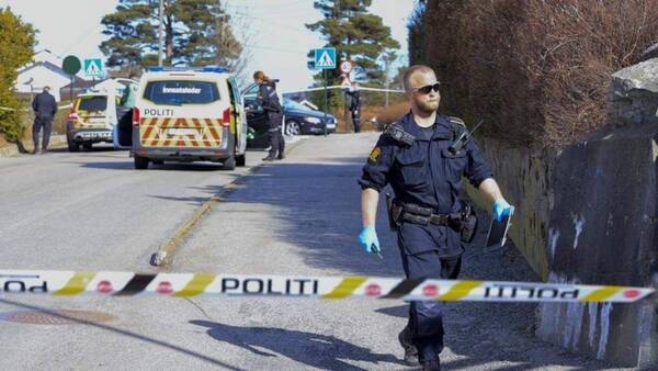 الشرطة النرويجية تنتشر في مكان الجريمة بعد قيام سوري بقتل زوجته وابنته
