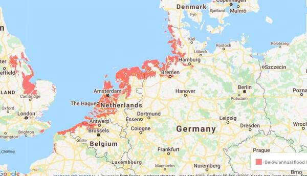 المناطق الساحلية في هولندا ارتفاعا في مستويات سطح البحر