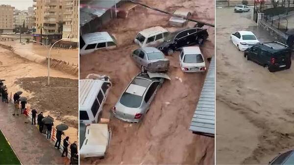 وفيضانات تجتاح جنوب تركيا و تجرف عشرات السيارات