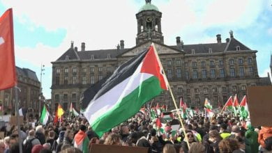 مظاهرة ضخمة بمشاركة الآلاف دعما لـ غزة في أمستردام