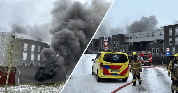 حريق هائل يلتهم عشرات السيارات في دن بوش وإجلاء السكان من المنطقة - هولندا