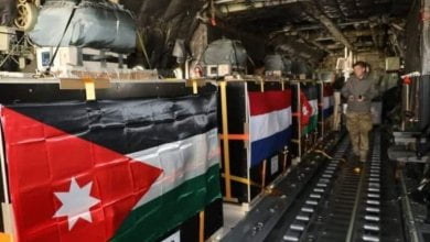 إنزال مساعدات إنسانية هولندا الأردن غزة